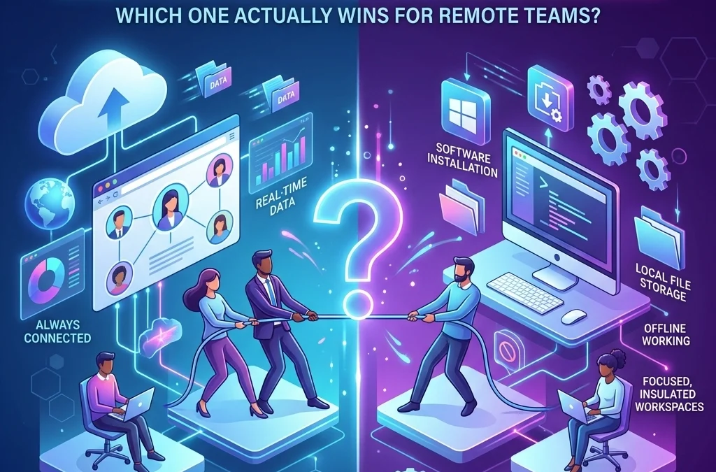 The Great Debate: Web Based Application vs Desktop Application, Which One Actually Wins for Remote Teams?
